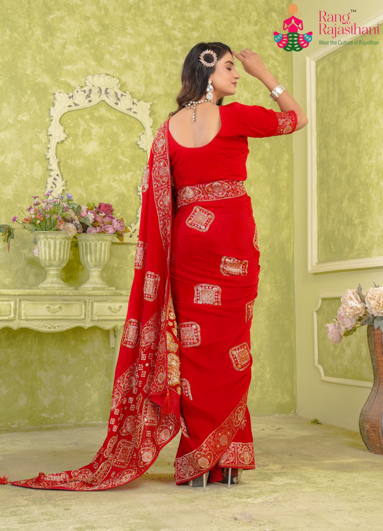 Soft Red Traditional Saree - Festive