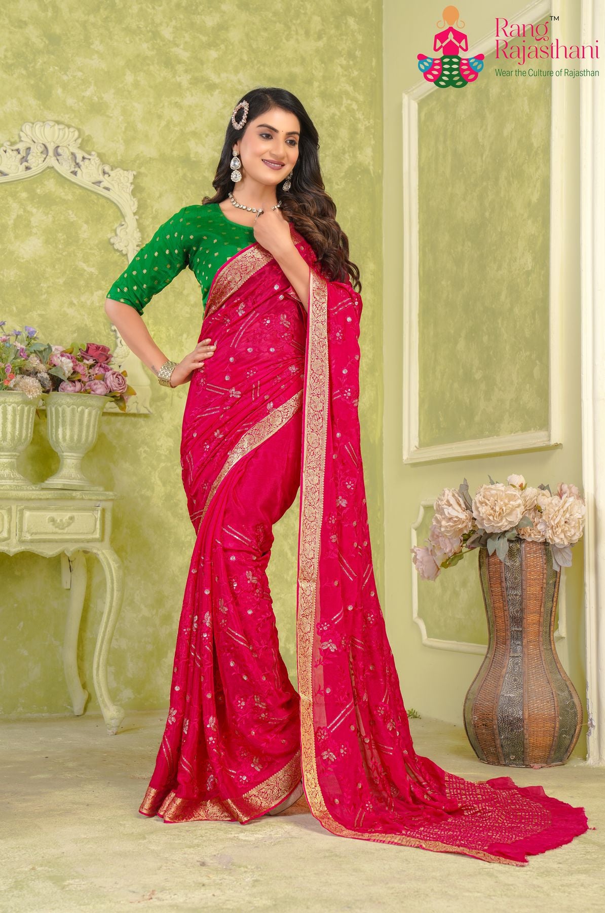 Traditional Rani Saree - Heritage Edit