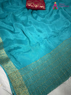 fabric texture of artisanal firozi fabric saree