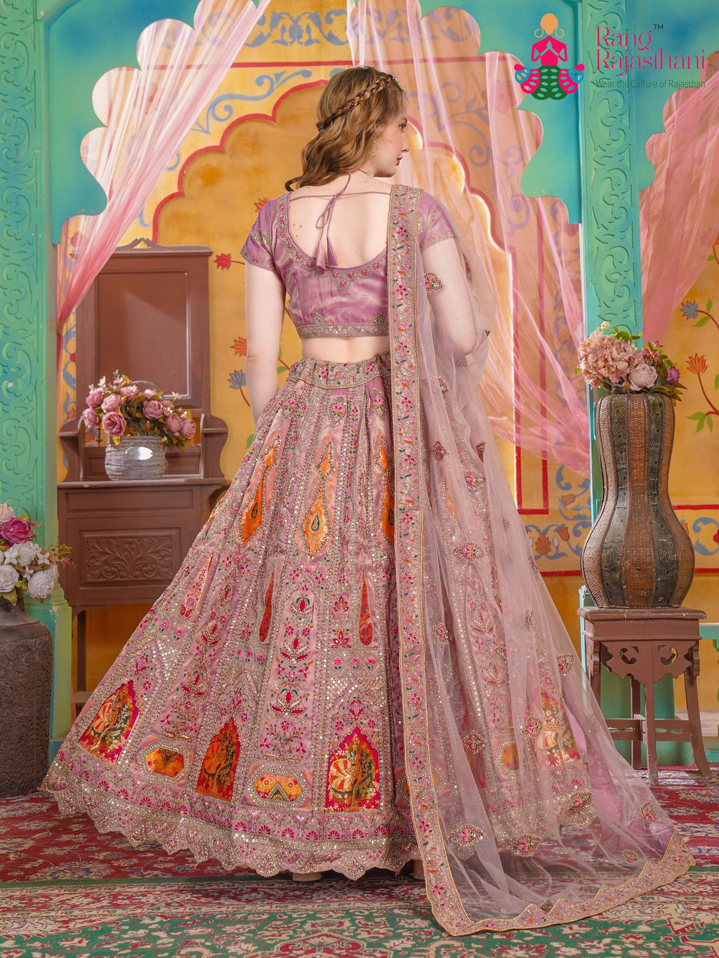 Onion Silk Lehenga Chunni- Chic