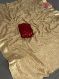 Beige Chinnon Sequin Saree for Sangeet Night | Handpicked Pick