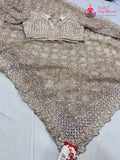 beige net sequin saree for wedding reception by Rang Rajasthani
