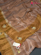 Beige Pure Tissue Silk Hand Embellishment Saree for Wedding Guest | Style Pick
