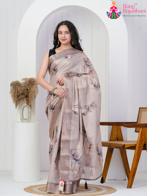 Mustard Imported officeParty saree with Printed from Rang Rajasthani