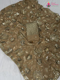 beige synthetic sequin saree by Rang Rajasthani