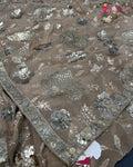 Beige Synthetic Sequin Saree for Bridal | Signature Drape
