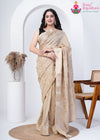Beige Dola Silk Soft shine Saree : Dulhan Royale