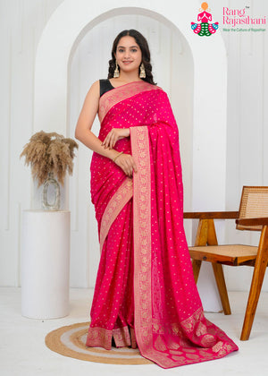 Rani Chinnon Banarasi Zari Weave Saree for Wedding Guest | Stylist Pick