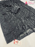 black art silk sequin saree  for wedding reception by Rang Rajasthani