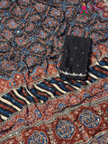 Black Chinnon Ajrakh Print Saree for Wedding Reception | Premium Pick