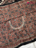 another angle of black modal ajrakh print saree