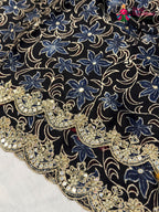 complete look of black modal ajrakh print saree