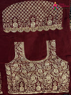 color and weave of black modal ajrakh print saree