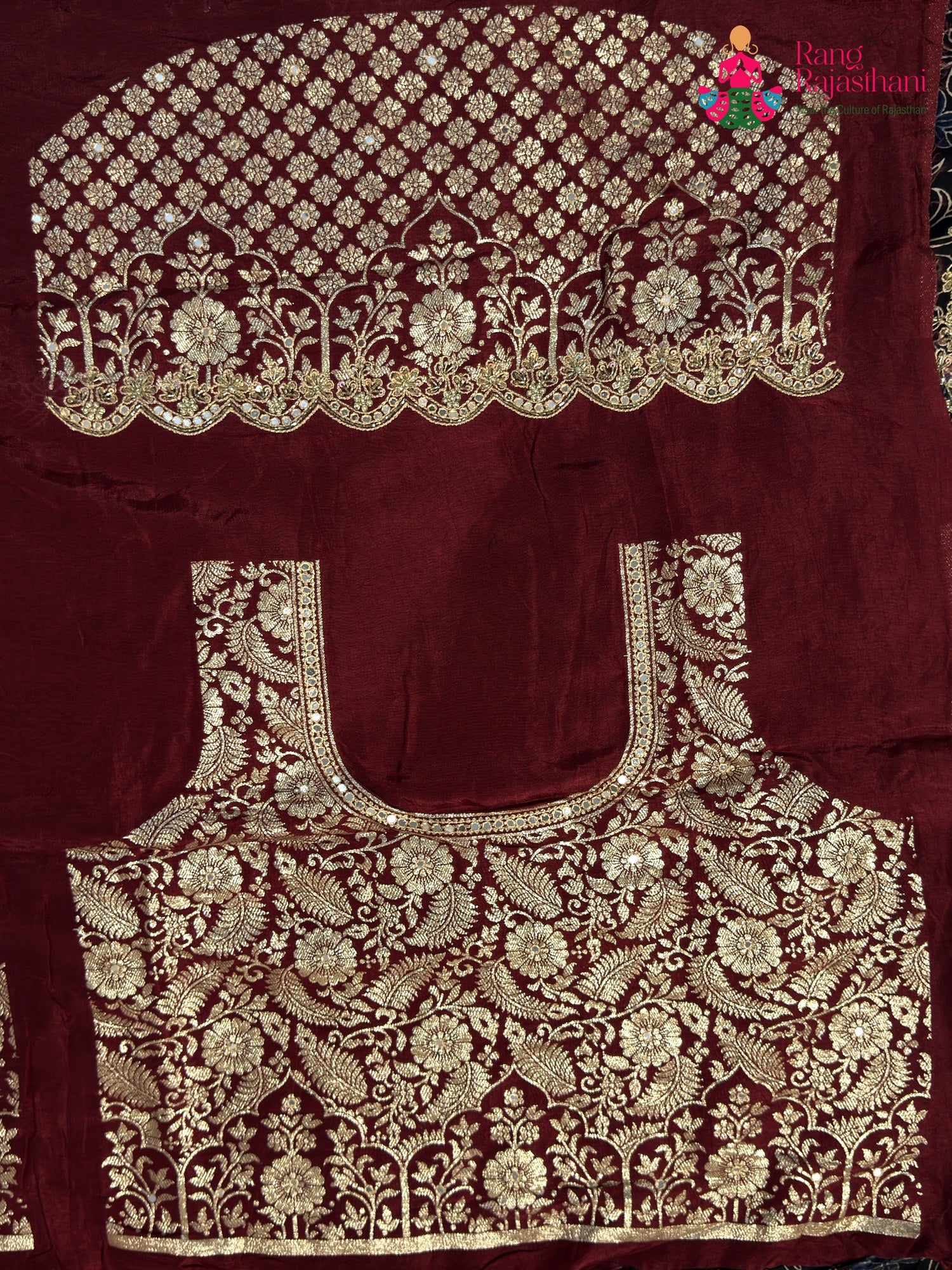 color and weave of black modal ajrakh print saree