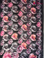 Black Pure Chiffon Printed Saree for Sangeet Night | Wedding Collection