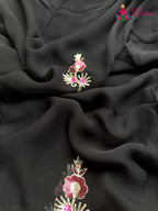Black Pure Chiffon Sequin Saree for Wedding Reception | Luxe Collection