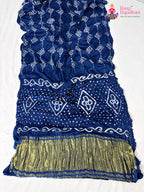 blue gajji silk bandhani saree for mayra ceremony by Rang Rajasthani