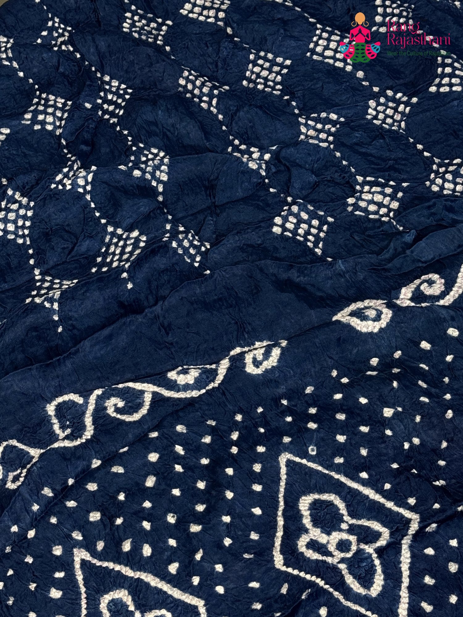 Blue Gajji Silk Bandhani Chunri Saree for Mayra Ceremony | Luxury Edit