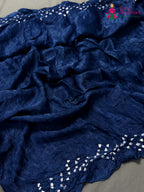 Blue Gajji Silk Bandhani Chunri Saree for Mayra Ceremony | Luxury Edit