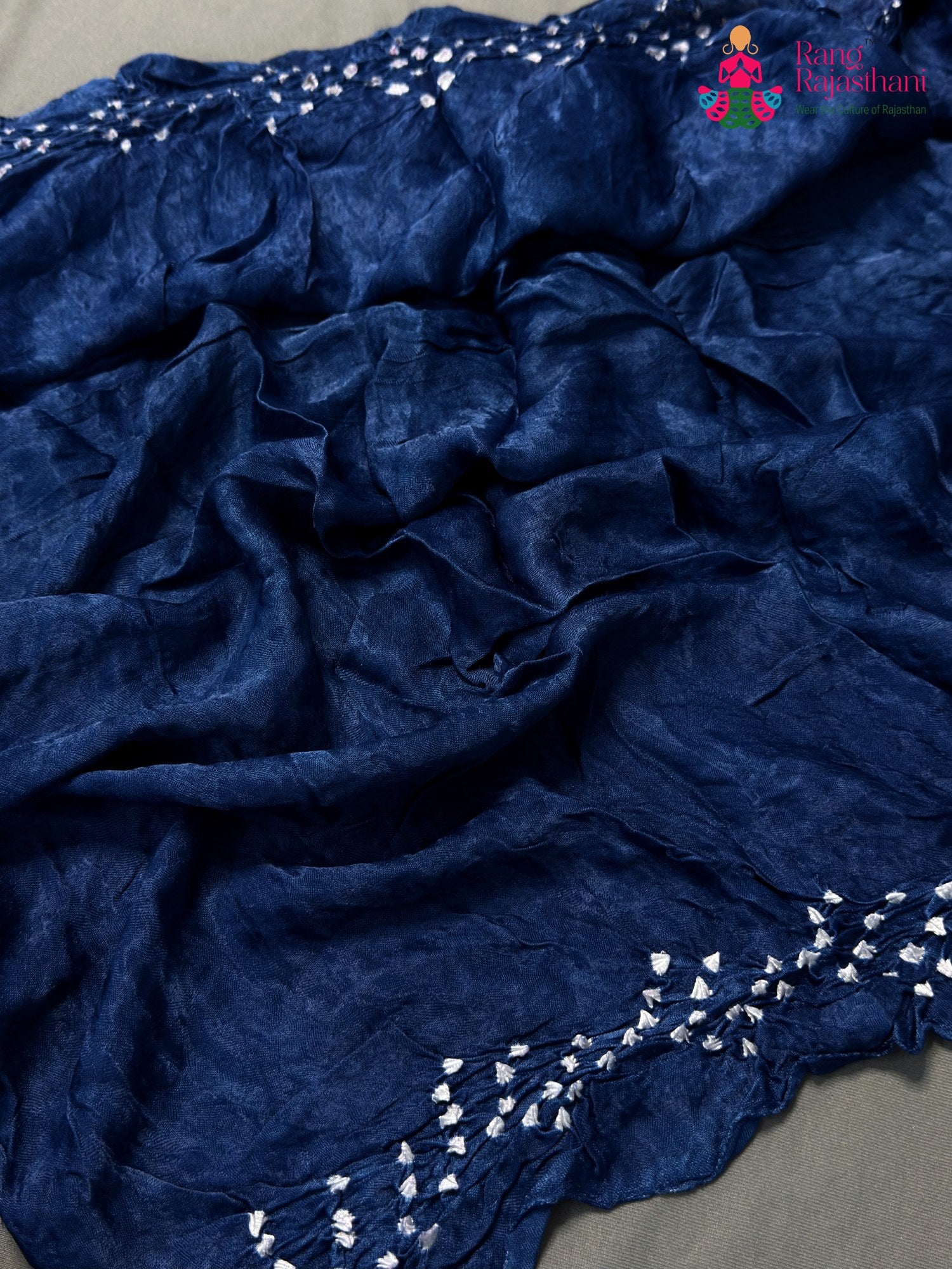 Blue Gajji Silk Bandhani Chunri Saree for Mayra Ceremony | Luxury Edit