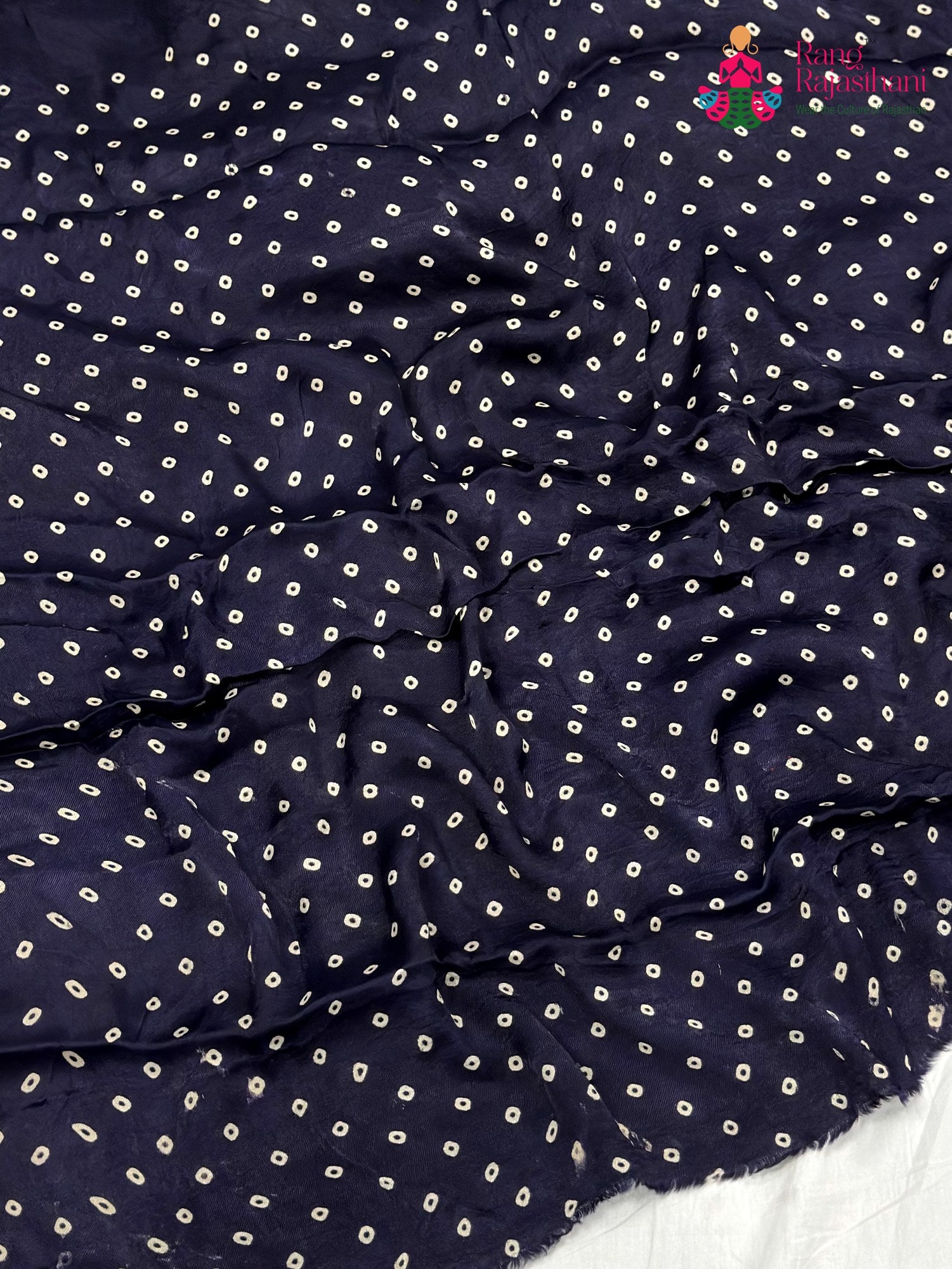 Blue Modal Ajrakh Print Saree for Casual | Party Wear