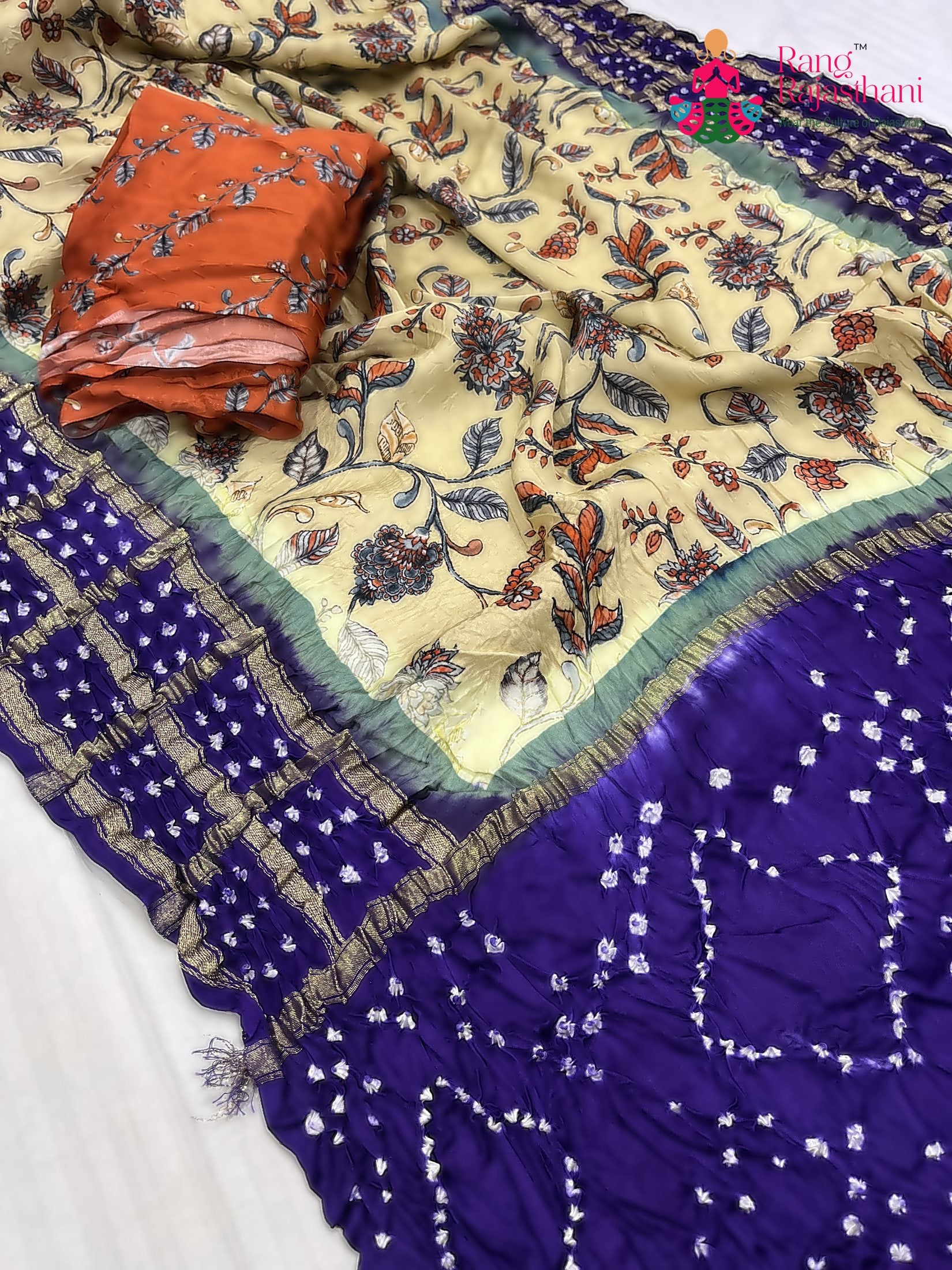 Blue Modal Ajrakh Print Saree for Festive Celebration Look Rang Rajasthani Store Blue Modal Ajrakh Print Saree for Festive Celebration Look Rang Rajasthani Store