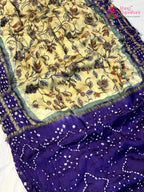 Blue Modal Ajrakh Print Gharchola Saree for Festive Celebration | Indian Wear