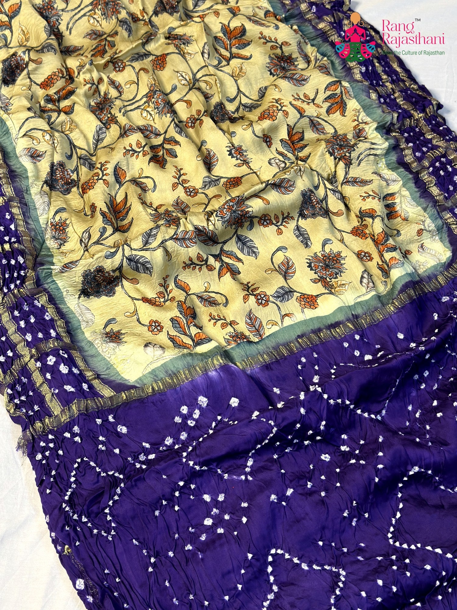 Blue Modal Ajrakh Print Gharchola Saree for Festive Celebration | Indian Wear