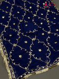 Blue Chiffon Gota Patti Saree for Wedding Guest | Signature Drape