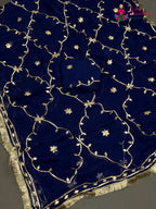 Blue Chiffon Gota Patti Saree for Wedding Guest | Signature Drape