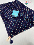 Blue Pure Dola Silk Bandhani Saree : Fresh Ease