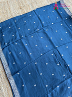 Blue Pure Ho Silk Resham Embroidery Saree for Wedding Guest | Order Online