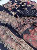 Blue Modal Ajrakh Print Saree for Casual | Lightweight Pick