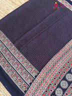 Blue Pure Modal Silk Ajrakh Print Saree for Family Occasions | Luxe Collection