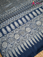 Blue Pure Modal Silk Ajrakh Print Saree for Family Occasions | Wedding Wear