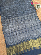 Blue Pure Modal Silk Ajrakh Print Saree for Family Occasions | Exclusive Pick