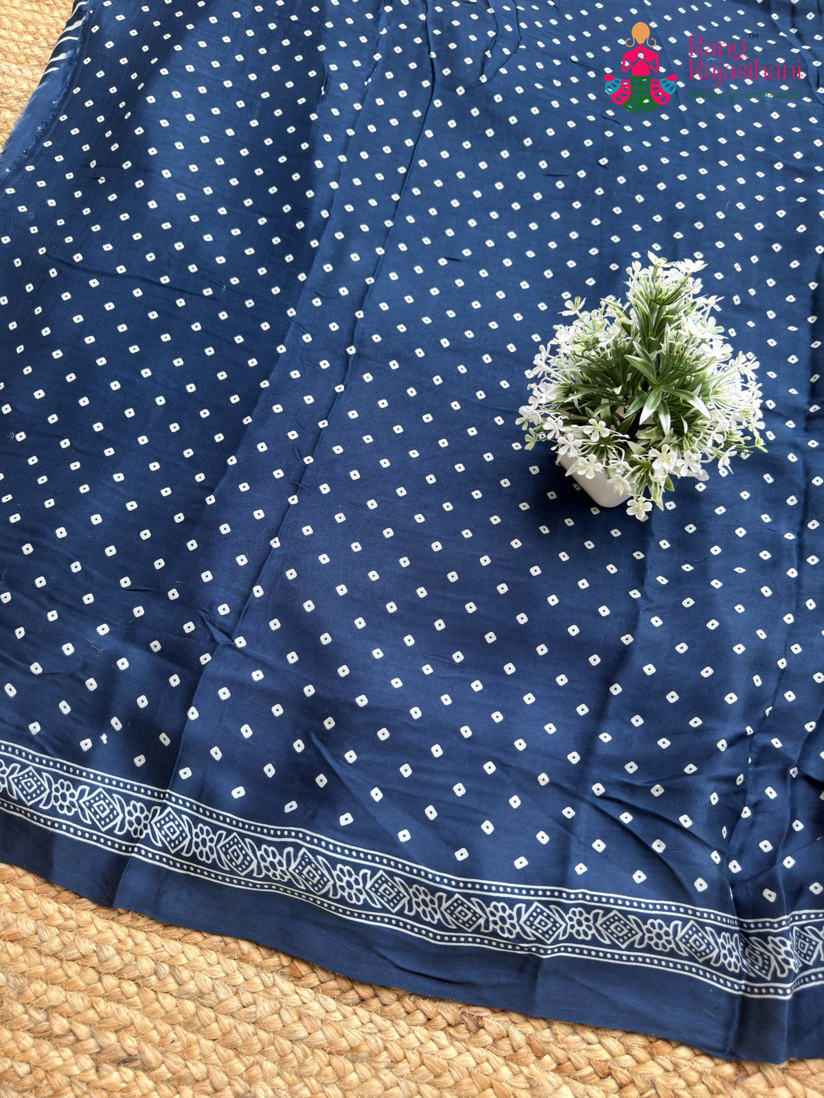 Blue Pure Modal Silk Ajrakh Print Saree for Family Occasions | Exclusive Pick