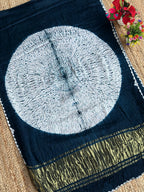 Blue Pure Modal Silk Hand Tie Dye Bandhani Chunri Saree for Sangeet Night | Order Online