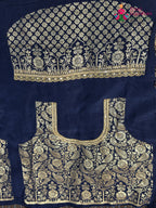 Blue Pure Modal Silk Sequin Ajrakh Print Saree for Wedding Reception | Buy Online
