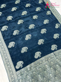 Blue Pure Russian Silk Banarasi Zari Weave Saree for Wedding Reception | Timeless Drape