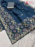 Blue Pure Russian Silk Gota Patti Saree for Mayra Ceremony | New Arrival