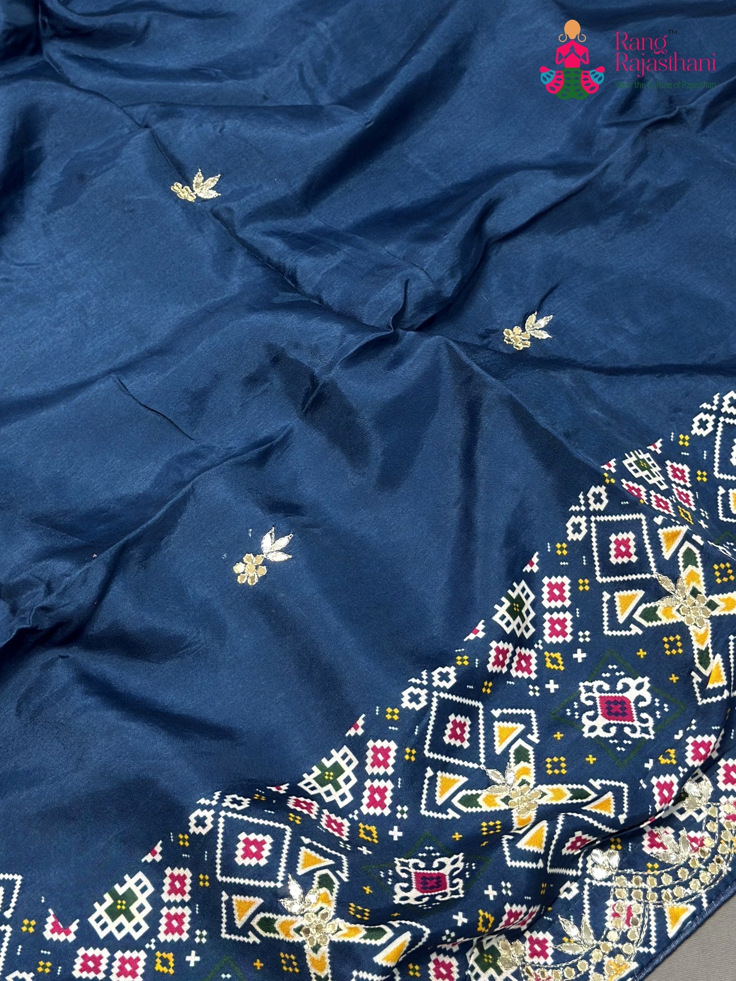 Blue Pure Russian Silk Gota Patti Saree for Mayra Ceremony | Shop Now