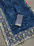 Blue Pure Russian Silk Gota Patti Saree for Mayra Ceremony | Shop Now