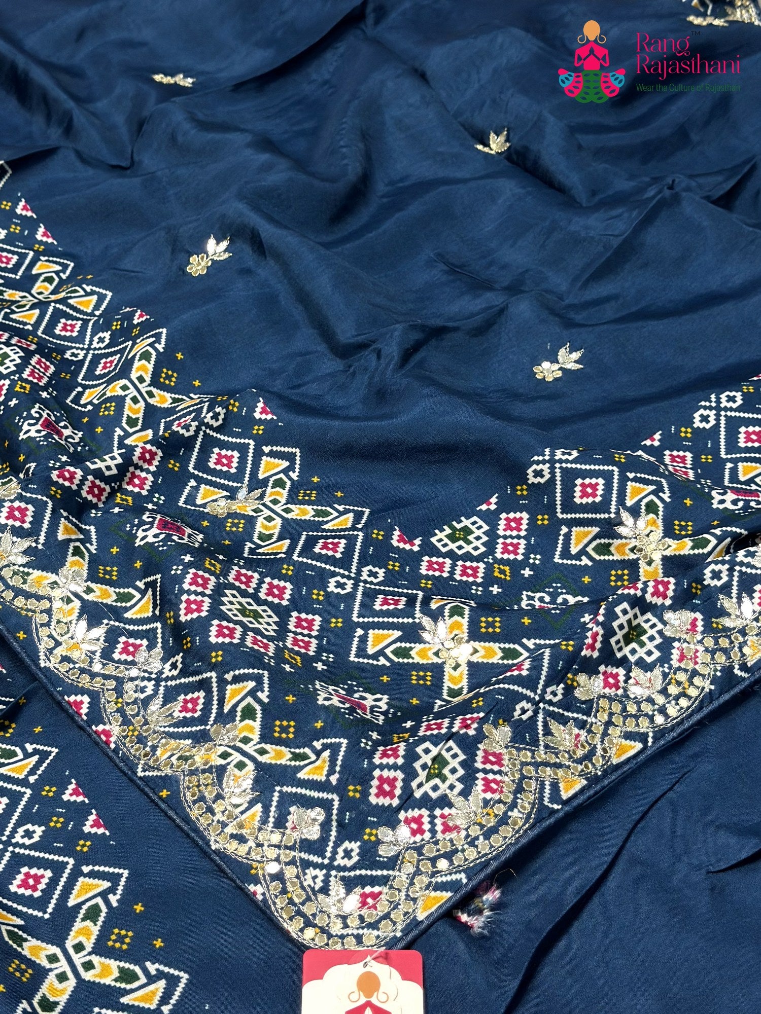Blue Pure Russian Silk Gota Patti Saree for Mayra Ceremony | Shop Now