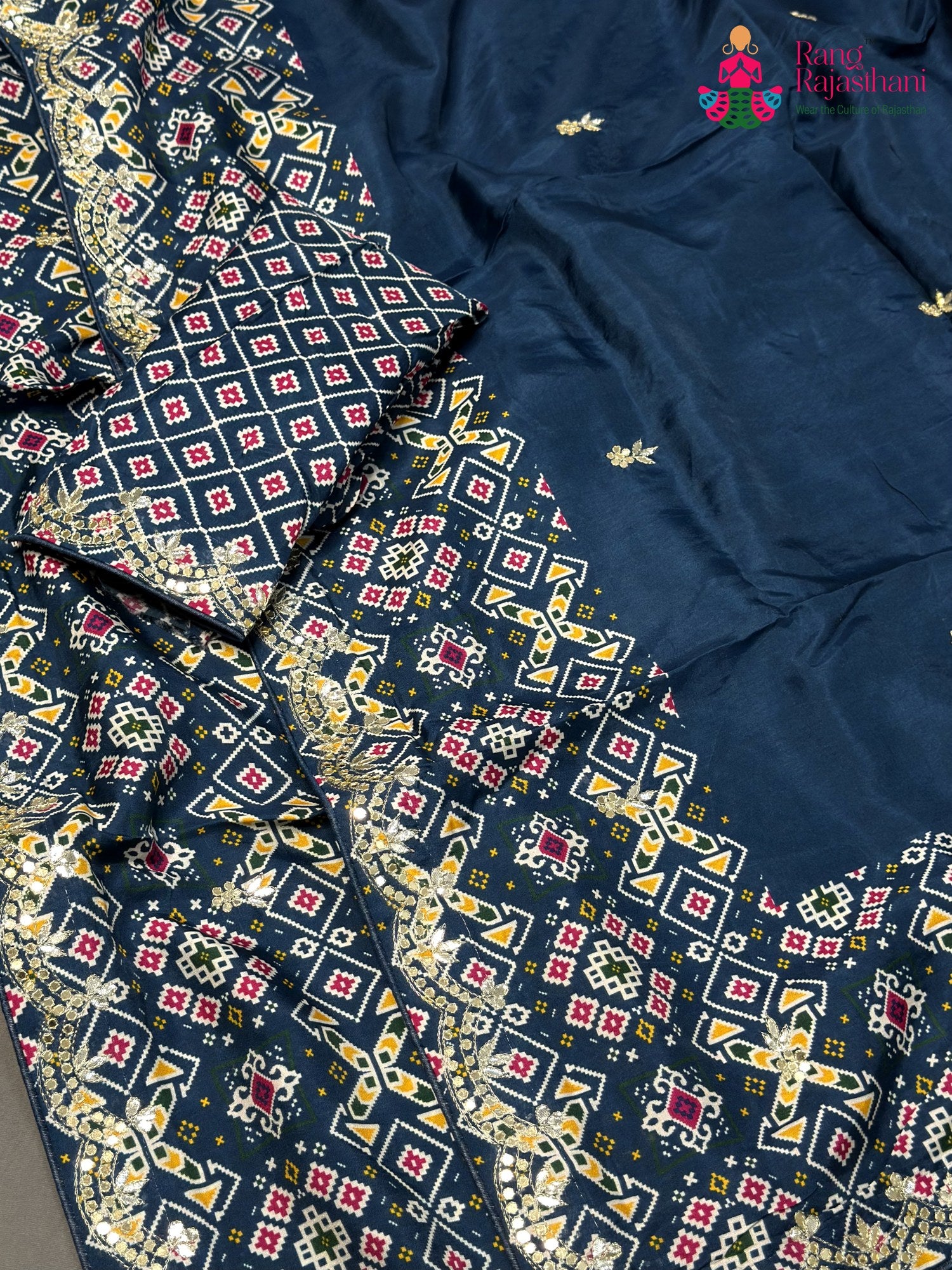 Blue Pure Russian Silk Gota Patti Saree for Mayra Ceremony | Shop Now