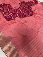 fabric texture of onion fabric saree