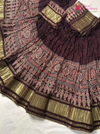 Brown Modal Ajrakh Print Lehenga Chunni for Festive Celebration | Buy Online