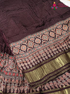 Brown Modal Ajrakh Print Lehenga Chunni for Festive Celebration | Buy Online