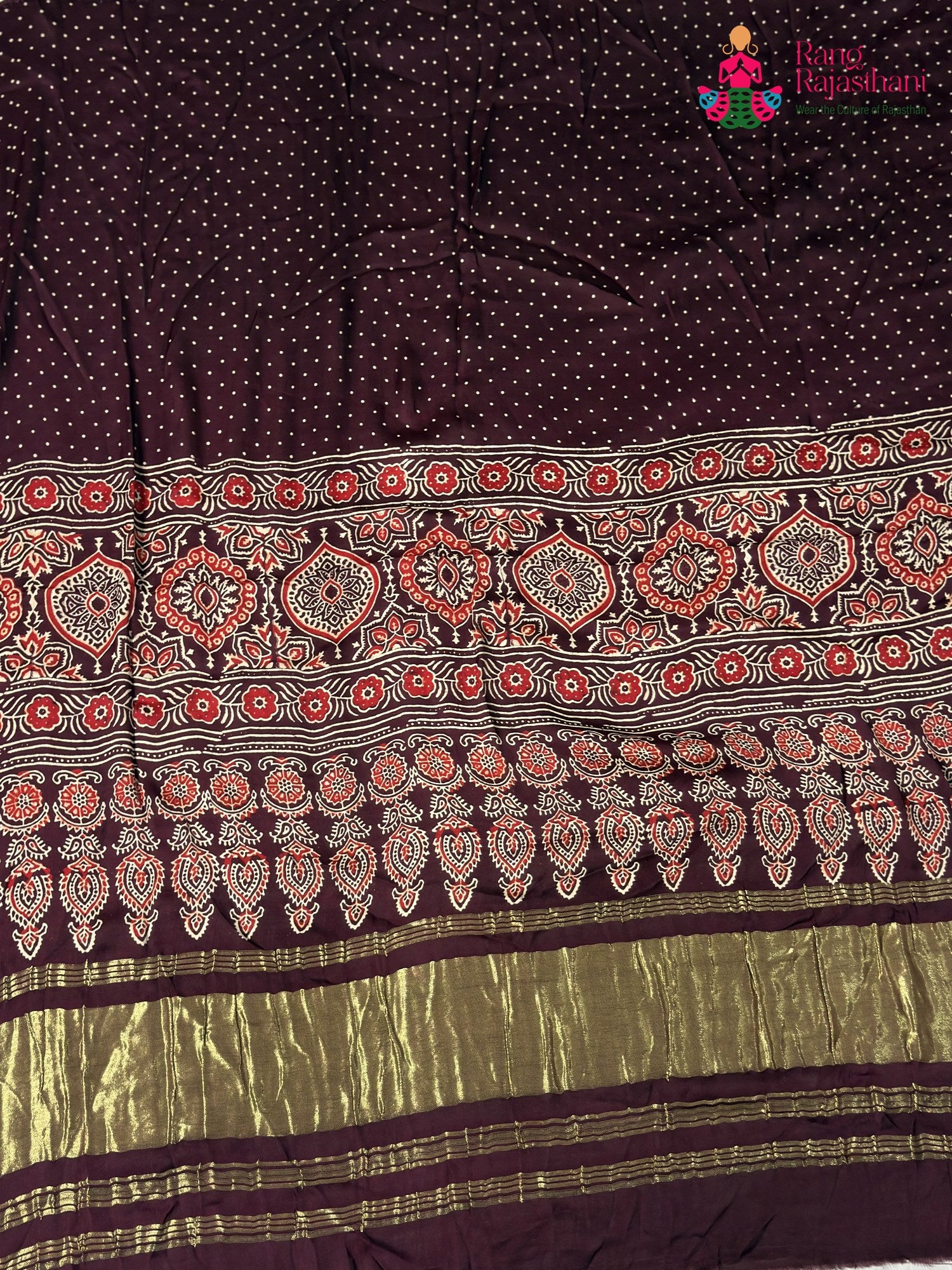 Brown Modal Ajrakh Print Lehenga Chunni for Festive Celebration | Buy Online