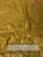 complete look of brown pure ho silk hand embellishment saree
